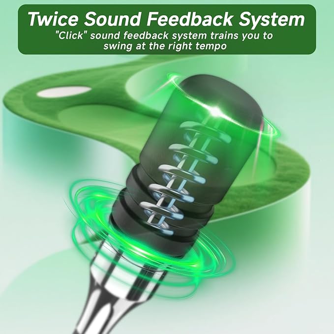 Rocalt Golf Swing Trainer for Right-Handed Players | Click Stick Tempo & Speed Training Aid with Click Sound, Improves Flexibility, Balance & Swing Rhythm