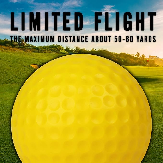 CHAMPKEY Practice Foam Golf Balls - 16 or 32 Pack | Limited Flight, True Spin and Feel Training Balls