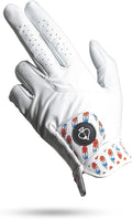 Pins & Aces - Rocket Pop Golf Glove Design - Premium AAA Cabretta Leather, Long-Lasting Durable Tour Glove for Men or Women - Premium Leather Golf Glove Left & Right Hand