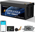 48V 100Ah Lithium Golf Cart Battery, Lifepo4 Battery with 58.4V 18A Charger and LCD Touch Monitor, Built-in Smart 200A BMS, Peak Current 1000A，Perfect for Golf Carts (48V100Ah with Charger)
