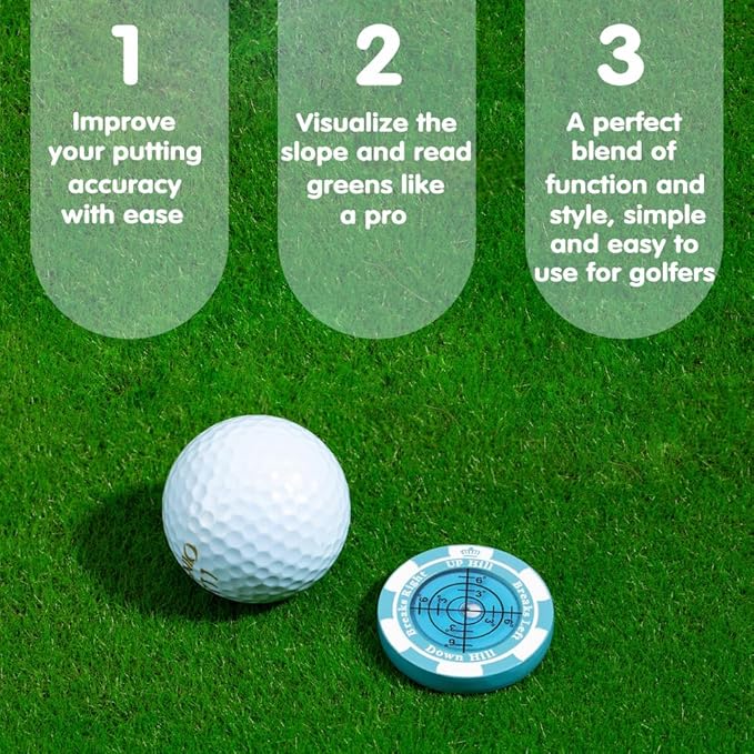 SlopeMaster ProGreen Reader - Golf Ball Marker with High Precision Green Reading Aid Golf Accessories for Men Women