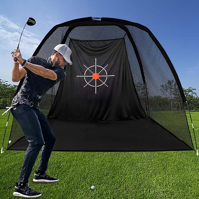 Golf Target Cloth - Heavy Duty Impact Screen for Golf Nets, Indoor/Outdoor Practice Hitting Training Aid with S-Hooks