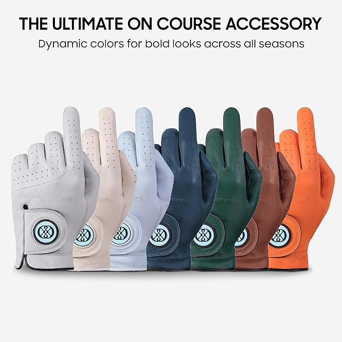 CLAPLEY Men’s Golf Glove – Premium Cabretta Leather with Magnetic Ball Marker, Breathable Design, Good Elasticity, Precious Gift for Golfers, Super Soft Feel, Left and Right Hand, Secure Fit