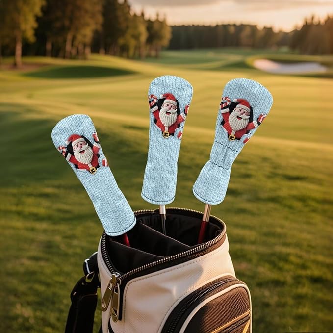 Golf Club Head Covers for Club Protective, Waterproof PU Leather Driver Fairway Wood Hybrid Head Cover