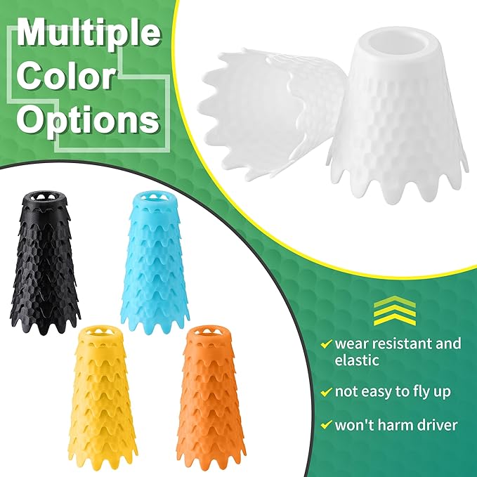 8 Pack ‌Simulator Golf Tees, TPU Unbreakable Material, Height from 1/4" to 2", Suitable for Indoor, Outdoor, Winter, Golf Mats, Turf and Driving Range
