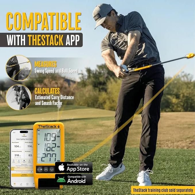 TheStack™ Radar | Golf Launch Monitor | App-Based Training System and Golf Swing Analyzer | Trainer Golf Swing Training Aid | Golf Launch Monitor Portable