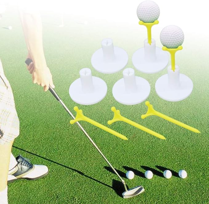 Golf Rubber Tee Holder Set for Golf Driving Range Tee Practice Tool Pack of 5