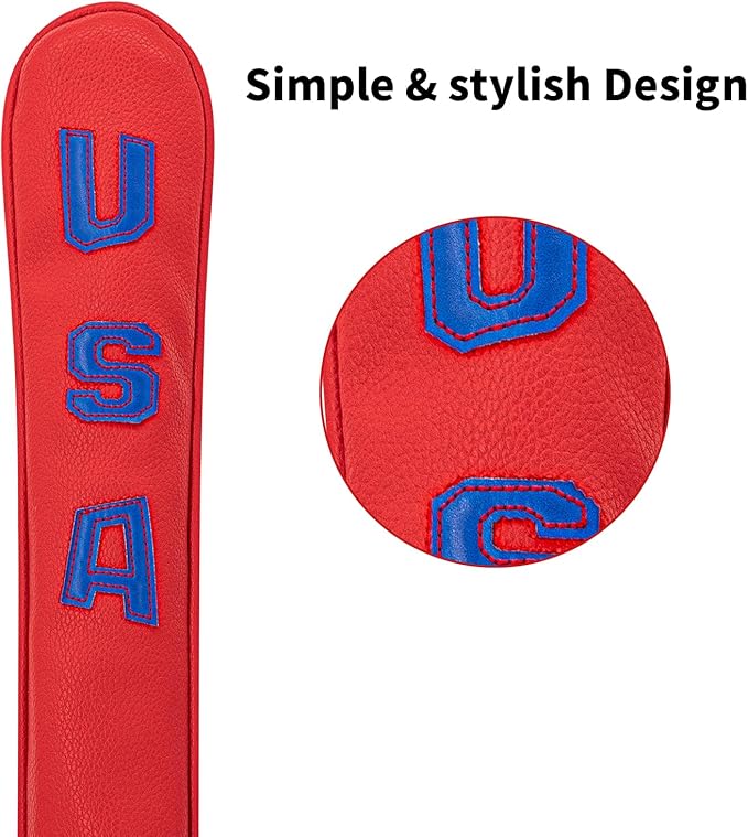 Golf Alignment Stick Cover Premium Leather Perfect Cover for Alignment Sticks Classic Blank Direction Rod Design Alignment Sticks Holder Golf Club Protector.