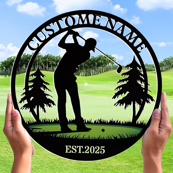 Personalized Golf Metal Wall Art, Vintage Golf Wall Decor, Custom Signs Outdoor Metal, 19th Hole Home Decor for Man Cave Garage Bar Club, Personalized Gifts for Men Dad Father