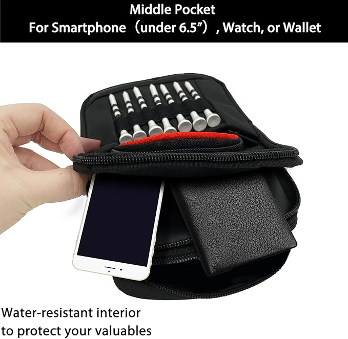 Golf Ball Pouch, Tee Organizer Bag Accessory Clip, Holder with Sturdy Storage Feature, Pouch with Course Practice Function, Play Supply, Durable Organizer Choice for Women Men Golf Club Accessories