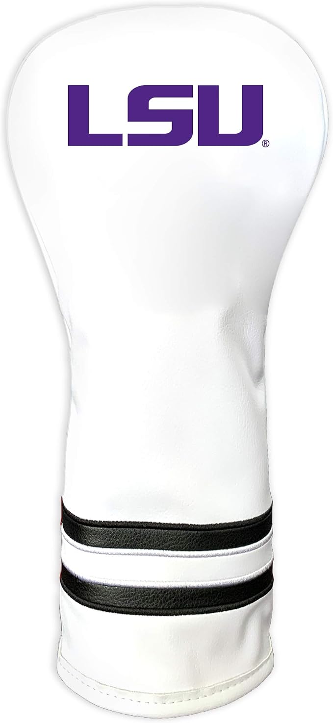 Team Golf NCAA Louisiana Lafayette Ragin' Cajuns White Vintage Fairway Head Cover White Vintage Fairway Golf Club Headcover, Form Fitting Design, Retro Design