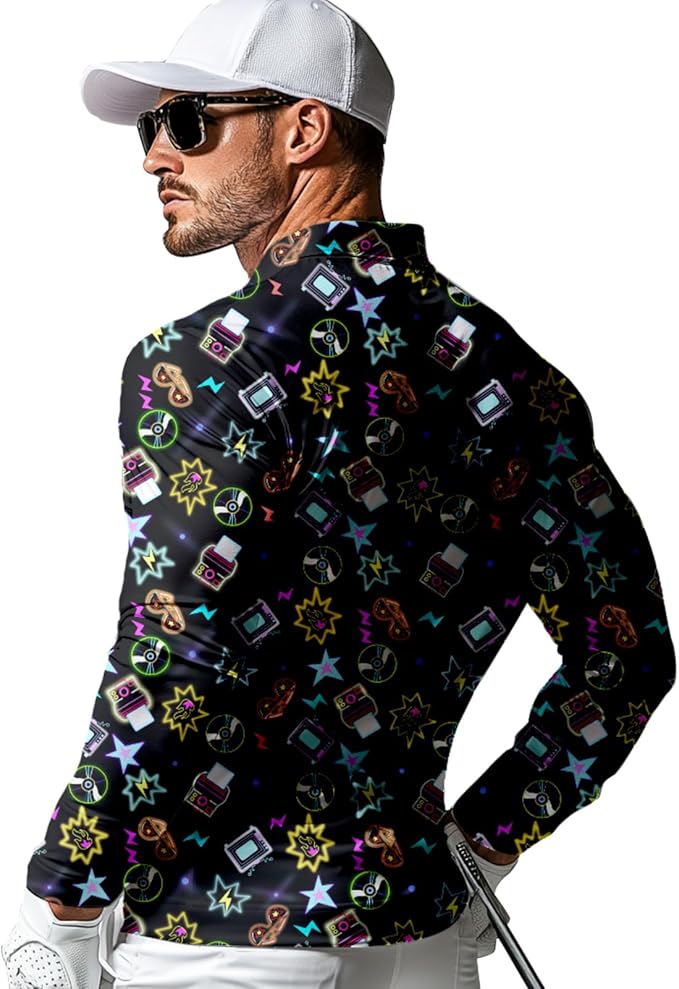 Men's Long Sleeve Golf Shirt Quick Dry 3 Button Work Fishing Outdoor Casual Collar Shirt