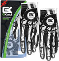 Golf Gloves Men Right Handed Golfer Left Hand Leather Stylish Value 2 Pack with Ball Marker, Mens Golf Glove All Weather Grip, Size Small Medium ML Large XL
