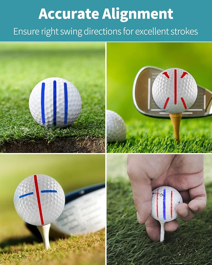 GreenHaven 2 PCS Golf Ball Liner Template Linear Alignment Kit for Putt Ball Marking Tools