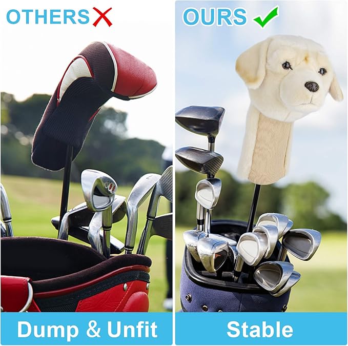 Labrador Retriever Golf Driver Head Cover, Funny Golf Head Covers, Cute Animal Golf Club Head Covers Golf Gifts for Men Women Plush