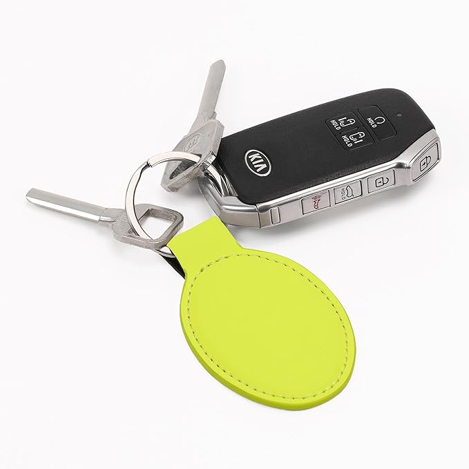 LaserGram Oval Keychain, Golfer Golfing, Personalized Engraving Included (Neon Green)