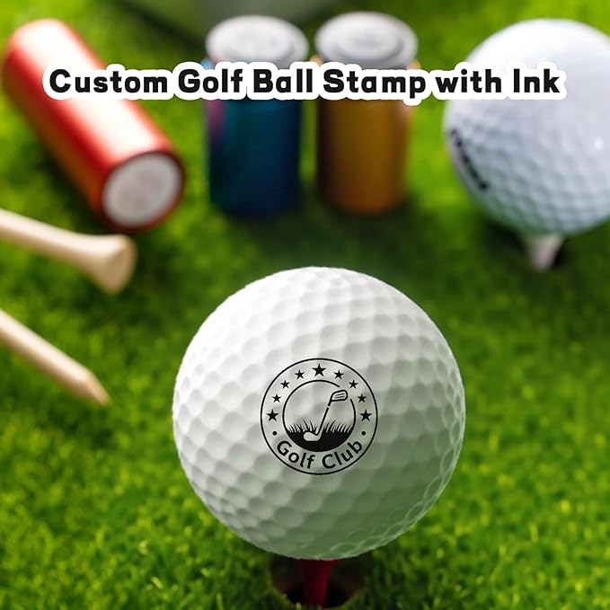 Golf Ball Stamp, Personalized Golf Ball Stamp with Metal Storage Case, Golf Ball Stamp Markers,Reusable Waterproof Golf Ball Marking Gift for Men Golfer & Dad Husband, Golf Balls Stamp