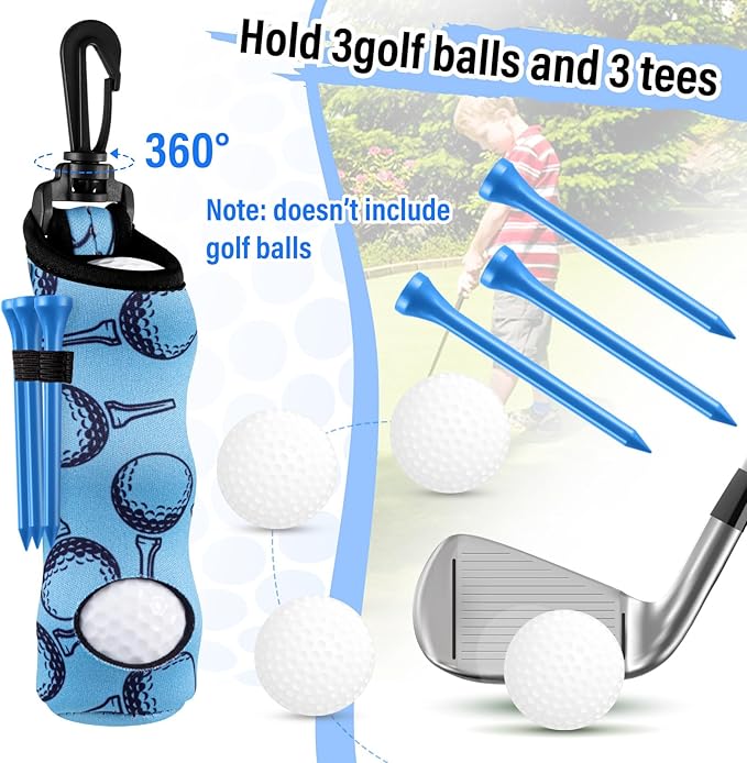 Liliful 12 Pcs Golf Accessories Kit, Include Golf Ball Bag with Hook Towel Tees Magnetic Ball Marker Divot Tool Cleaner Brush for Women Man Gifts
