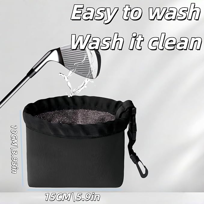 Golf Club Cleaner Bag with Towel Removable Golf Ball Washer Retractable Towel Golf Gifts for Men Women Golfers