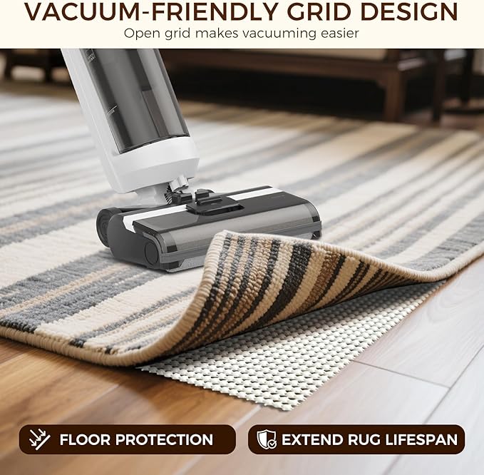 BAGAIL BASICS 2.5 x 13 FT Rug Pad Gripper for Hardwood Floors, Non Slip Rug Pads for Area Rugs, Extra Thick Under Rug Padding, Protect Your Rugs & Floors