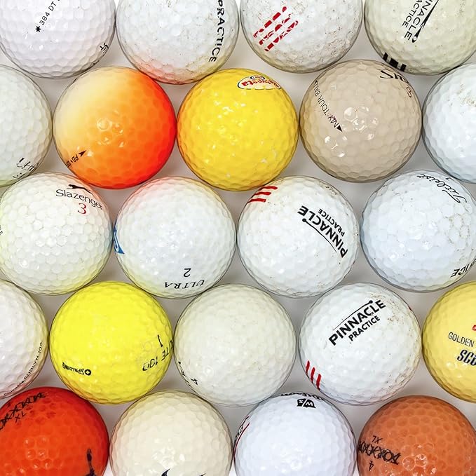 Recycled Hit-Away Used Golf Balls - Cheap Bulk Golfballs Perfect for Practice & Range Hitting - Mix Comes in a Mesh Ball Carrying Bag