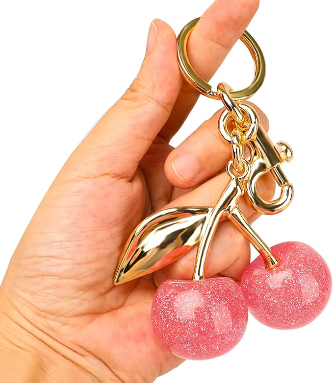 Cherry Bag Charm Purse Handbag Charm Cherry Car Accessories KeyChain Gift for Women Mothers Day Christmas Valentine