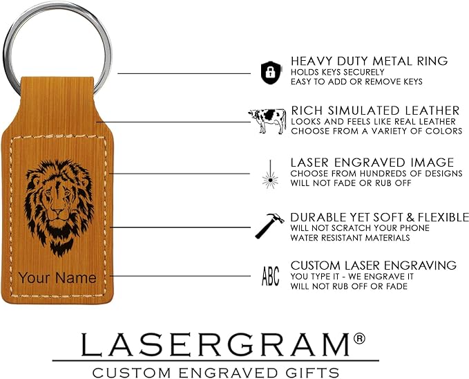 LaserGram Rectangle Keychain, Coat of Arms Germany, Personalized Engraving Included (Bamboo)