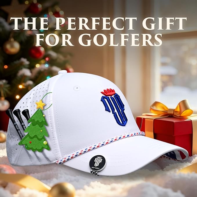 NJF Golf™ Hat Men - Breathable Mens Golf Hats, Adjustable Rope Snapback Cap, Convenient Cap with Tee Holder