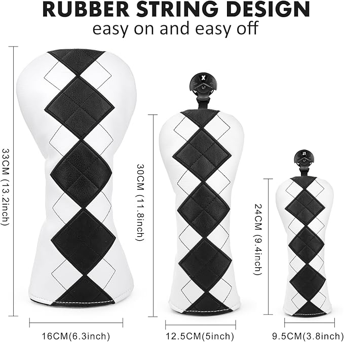 Golf Club Covers Exquisite Embroidery Driver Covers Fariway Wood Headcover Hybrid Cover Leather Golf Headcovers for Most Brand