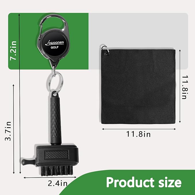 Golf Club Cleaning Kit Durable Mini Size Golf Club Brush and Towel Clean Leaving No Marks Fit for Multiple Situations Golf Club Bag Accessories Golf Gift