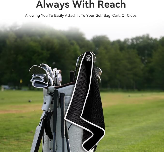 Magnetic Golf Towel with Clip and Cleaning Pocket -Premium Ultra Absorbent and sandfree Waffle Weave Microfiber Towel-Golf Accessories for Golf Bags, Carts or Clubs 16"*16“