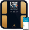 EILISON Highly Advance 2-in-1 Digital & Analog Weighing Scale for Body Weight-400lbs, 4 High Precison GX Sensor Accurate, Thick Tempered Glass, Extra Large Display (red) (Smart Black)
