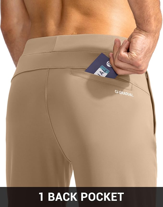 G Gradual Men's Golf Joggers Pants with Zipper Pockets Stretch Sweatpants Slim Fit Track Pants Joggers for Men Work Running