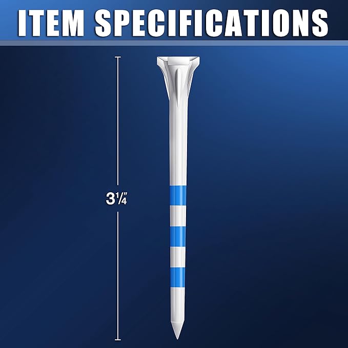 CHAHMPKEY Premium 3-Prong Plastic Golf Tees 3-1/4" 120 or 100 Pack- 40% Reduced Ball Contact with High Stability and Long Distance Performance Golf Tees Plastic