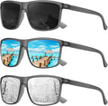 KALIYADI Polarized Sunglasses for Men and Women, Mens Sun Glasses with UV Protection for Driving Fishing Golf (3 Packs)