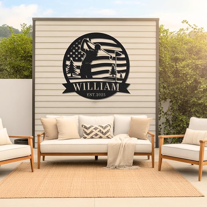 Personalized Golf Metal Wall Art, Vintage Golf Wall Decor, Custom Signs Outdoor Metal, 19th Hole Home Decor for Man Cave Garage Bar Club, Personalized Gifts for Men Dad Father