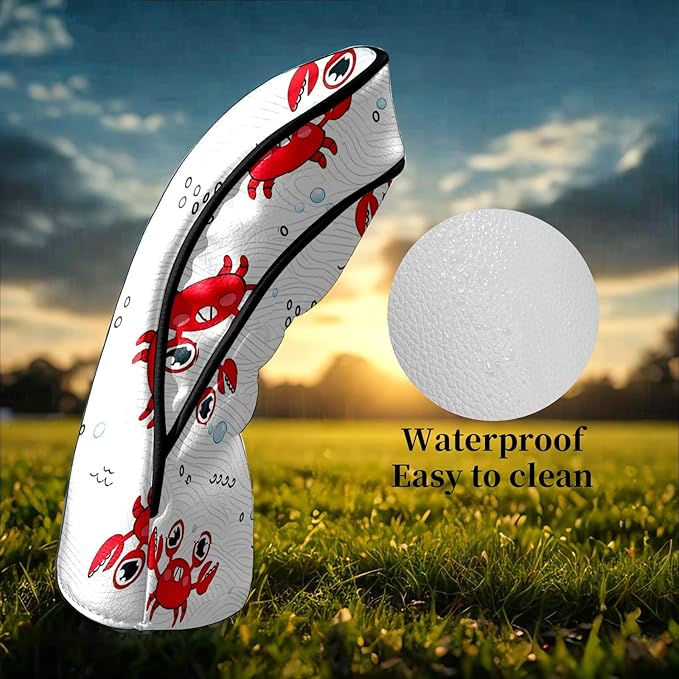 Premium Leather Golf Club Headcovers,Mango Pattern Fits Driver Hybrid Fairway 3/5 Wood,with Scratch-Resistant Lining, Gift for Men and Women