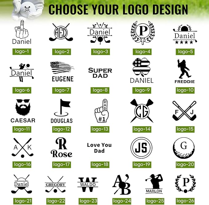 Custom Golf Ball Stamp Personalized Name Monogram Golf Ball Stamper Waterproof Golf Ball Marker Accessories Gifts for Men, Dad, Golfers