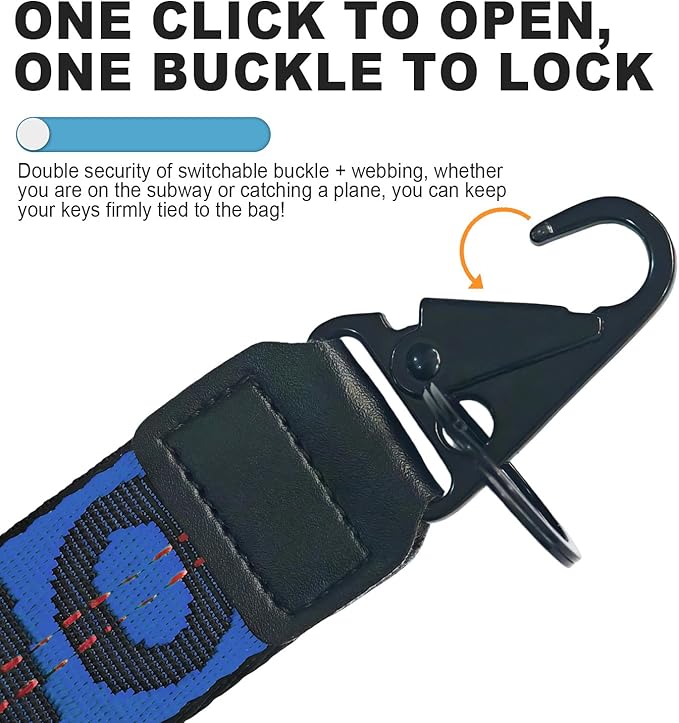 Fashionable Car keychain, Fabric Wrist Strap With Key Ring, Can Be Used To Hang Car key chain, Wallets, Jeans Decorations, Key Chain Accessories(Blue)