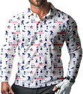 Men's Long Sleeve Golf Shirt Quick Dry 3 Button Work Fishing Outdoor Casual Collar Shirt
