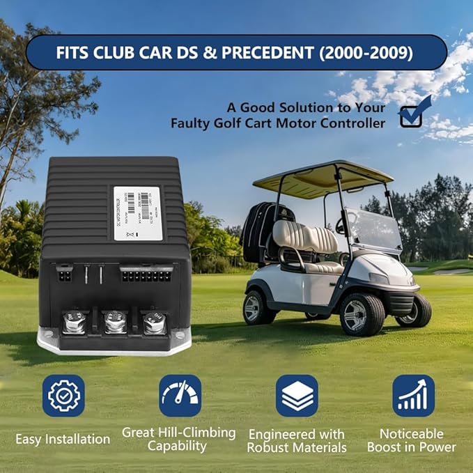 1510A-5251 Golf Cart Motor Controller, 48V 250A Speed Controller for Club Car DS & Precedent (2000-2009), Electric Controllers Compatible with Curtis, MCOR Throttle Type, 102806201, IQ System