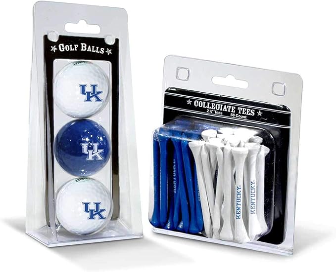 Team Golf NCAA Logo Imprinted Golf Balls (3 Count) & 2-3/4" Regulation Golf Tees (50 Count), Multi Colored