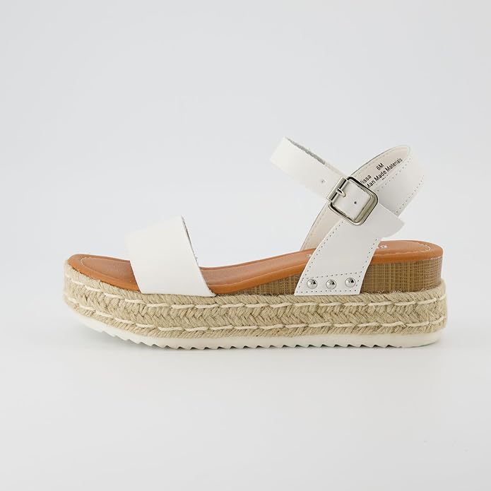 CUSHIONAIRE Melissa Espadrille Platform Sandals For Women with Adjustable Ankle Strap and Memory Foam Insole-Comfortable Womens Sandals for Summer