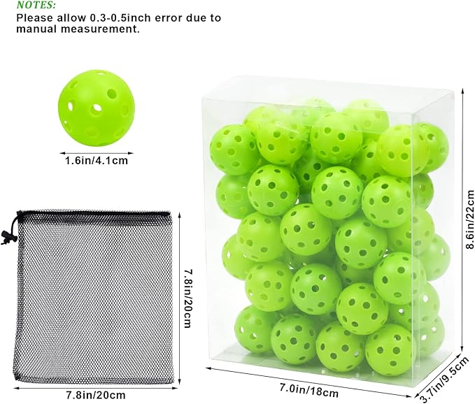 Plastic Golf Balls Practice Limited Flight Golf Training Ball Hollow Swing Practice Indoor Golf Balls with Mesh Drawstring Bag for Backyard Driving Range or Outdoor