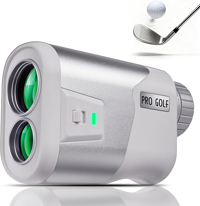 JUSTDOMI 1200 Yards Laser Range Finder Golf Magnetic, 7X Magnification Golf Rangefinder with Slope, Laser Rangefinder for Golf Hunting Archery Distance Finder Rechargeable & Flag Lock Vibration