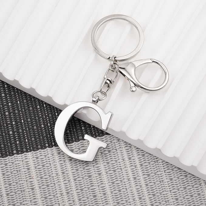LAXPICOL Gold Letter A-Z Keychain for Women Bag Charms Purse Charms For Handbags Metal Alphabet Initial Letter Keychain