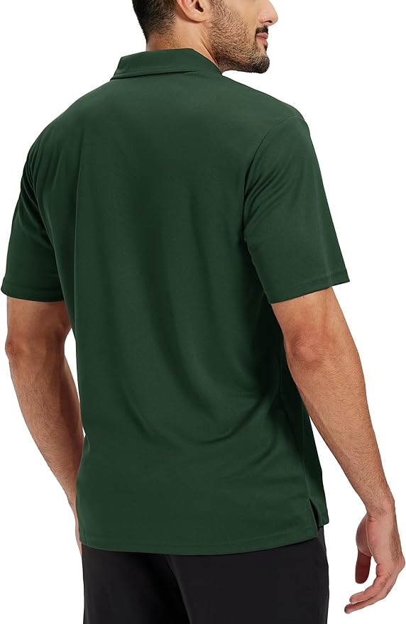 TACVASEN Mens Polo Shirts Short Sleeve Dry Fit Performance Breathable Golf Shirt with Collar Tennis Casual Business Work