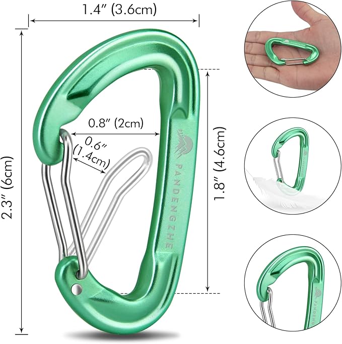 6pcs Small Carabiner Clips, 9KN (2023lbs) Heavy Duty, Lightweight Carabiner for Camping, Hiking, Keychain, Gym, Dog Leash