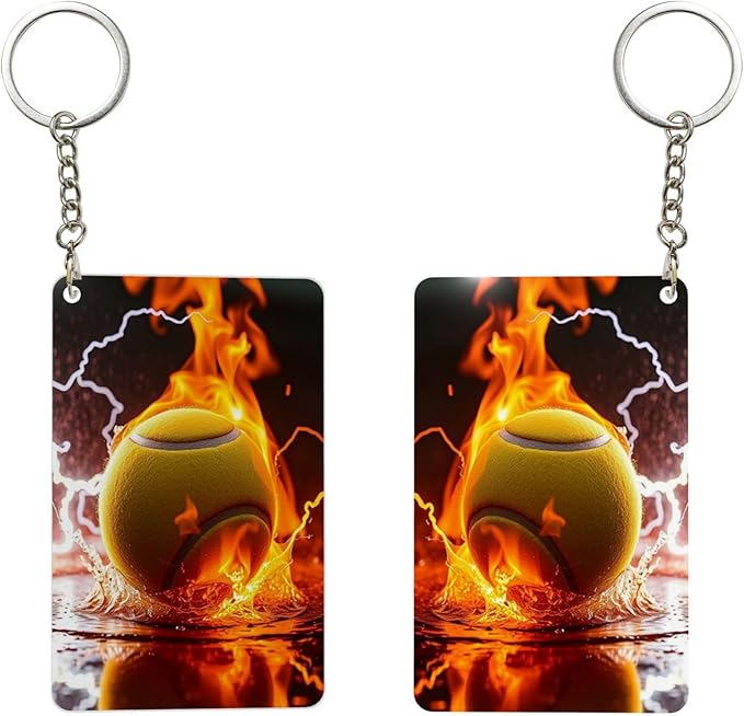 Keychain - Rectangular Acrylic Keychain Daily Key Ring Car Key Fob Holder 2X3 Inch