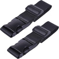 Wisdompro 2 Pcs Add a Bag Luggage Strap, Heavy Duty Adjustable Suitcase Belt Travel Attachment Travel Accessories for Connecting Your Luggage Together - Black, 31 Inch